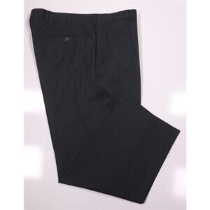 Brooks Brothers Madison Solid Charcoal Gray Flat Front Wool Dress Pants 40x30